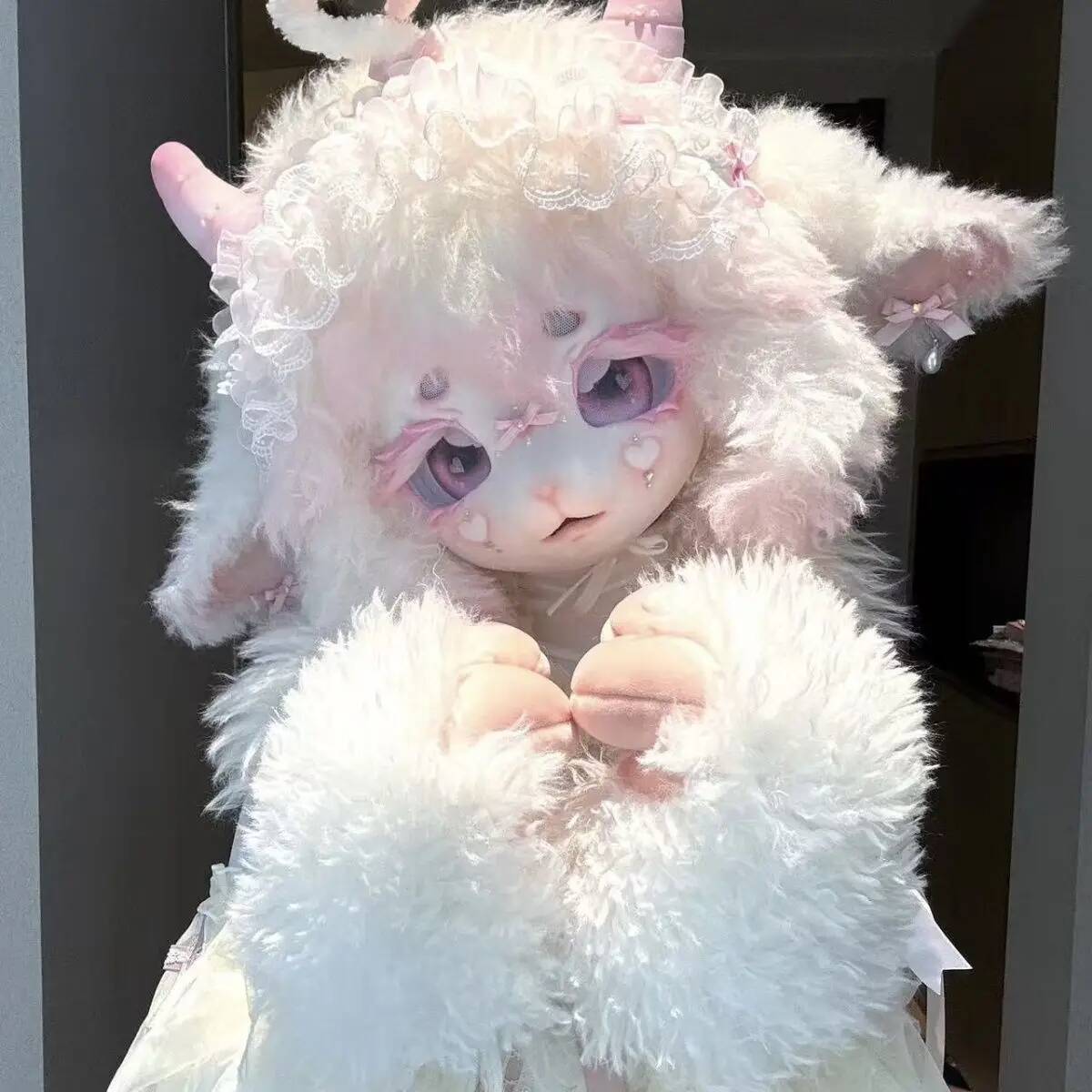 Anime Cosplay Women - Handmade Kig Fursuit Head, Cute Sheep