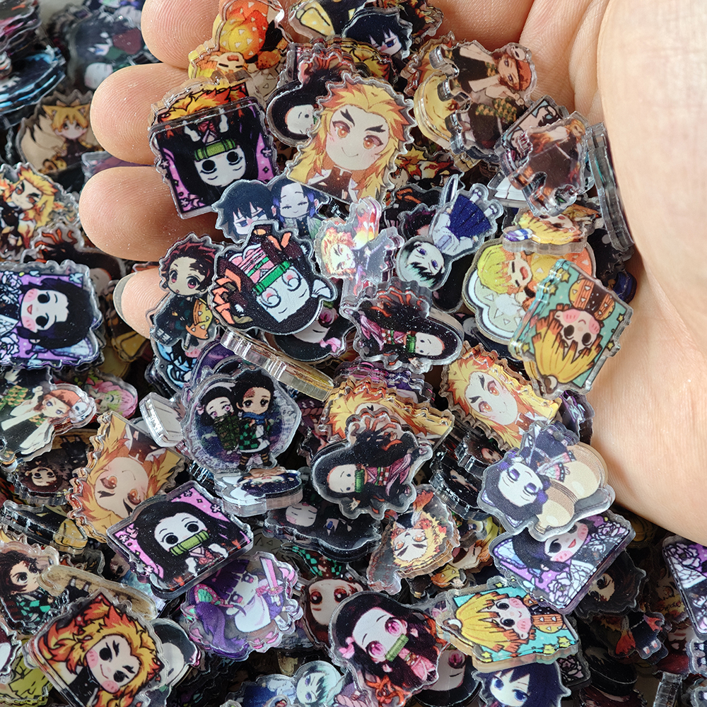 Anime Cosplay Images - 50pcs/set Demon Slayer Anime Resin Accessories
