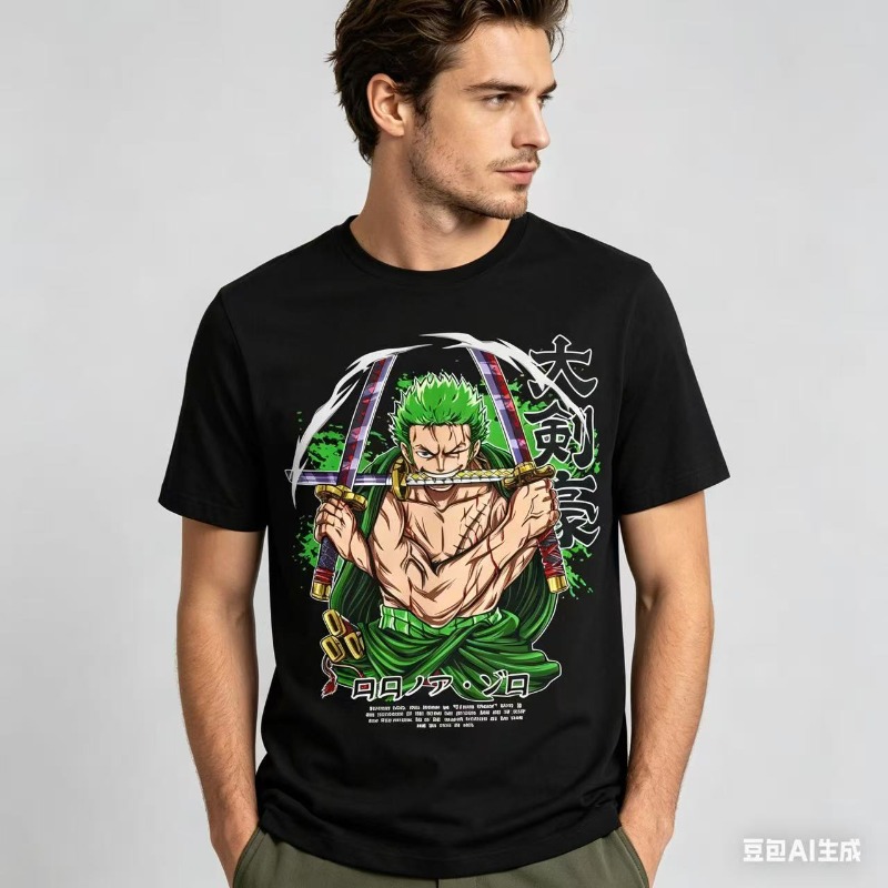 Cosplay Anime Zoro - 2026 Summer Japanese Anime Printed Men's