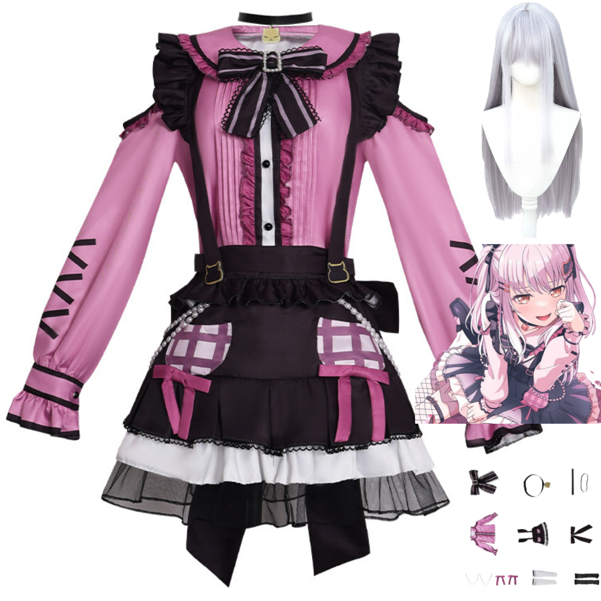 Cosplay Anime Pink Hair - Anime BanG Dream! Yukina Minato Cosplay