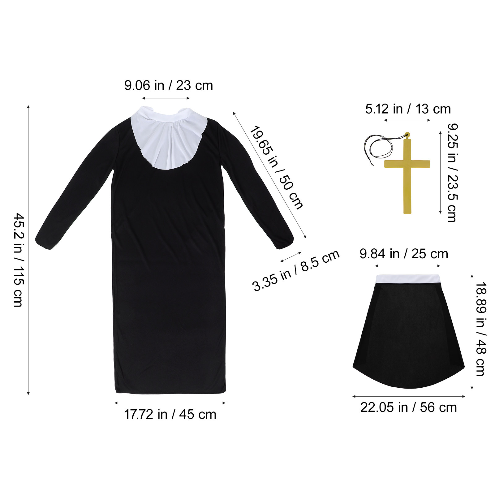 Nun Costume 3-Piece Robe Heads - огляд і ціна Anime Cosplay Nun