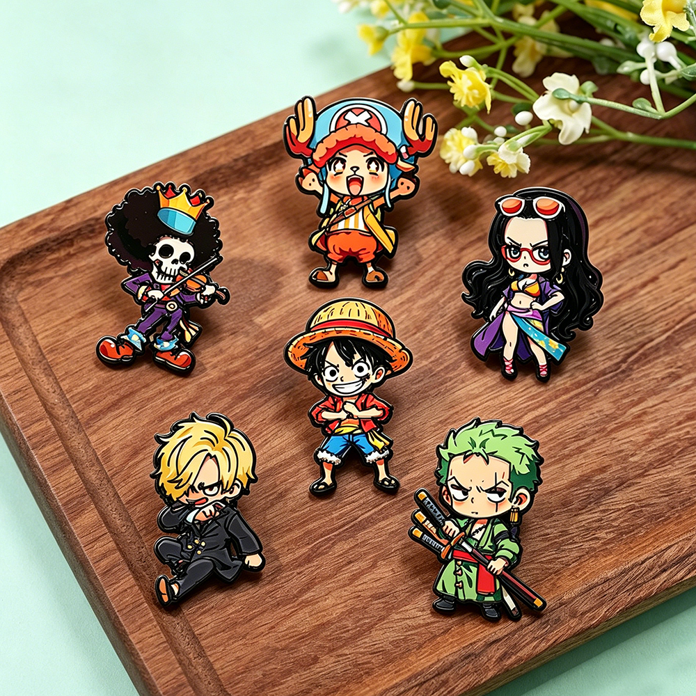 4/6Pcs ONE PIECE Enamel Pins P - огляд і ціна Cosplay Anime Zoro