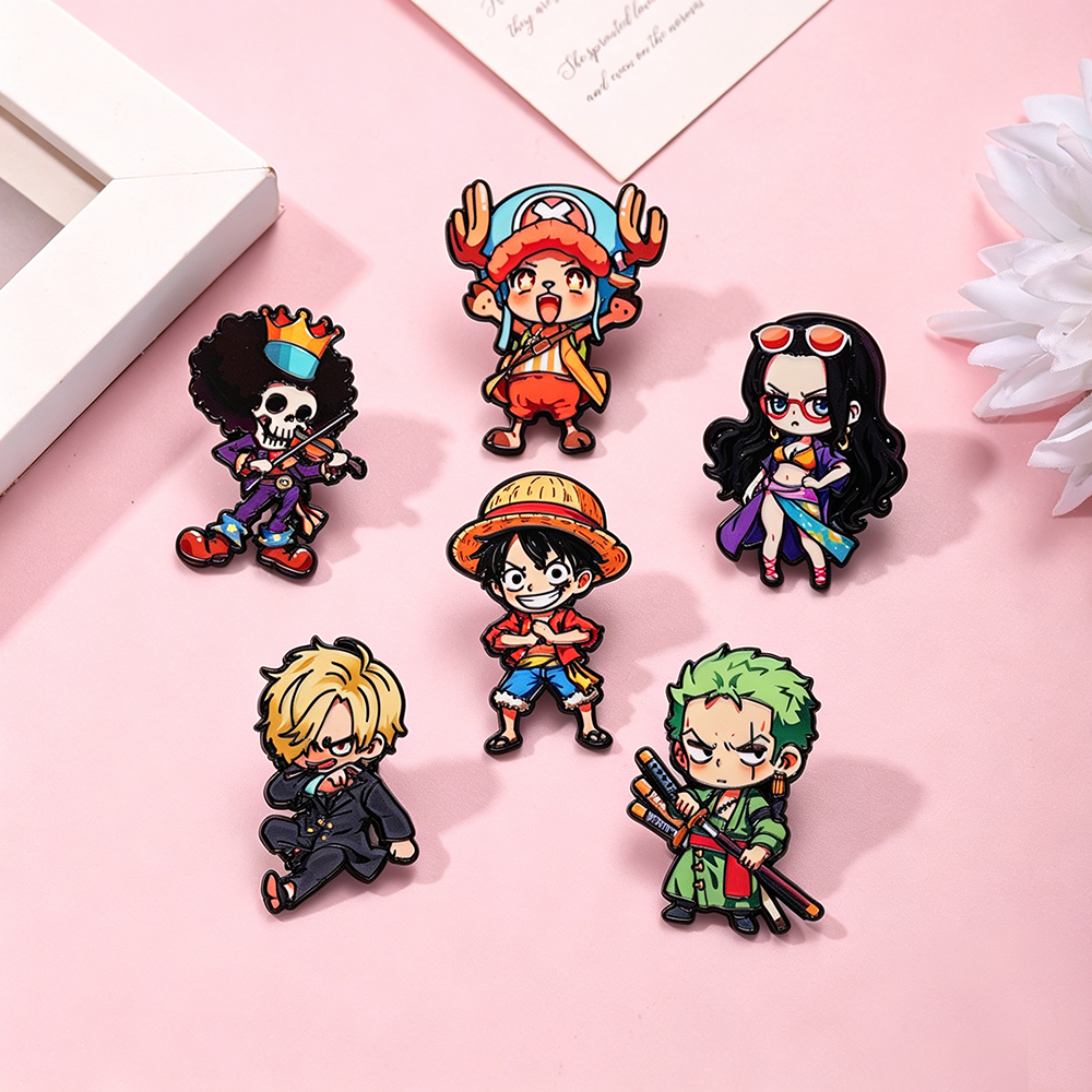 4/6Pcs ONE PIECE Enamel Pins P - огляд і ціна Cosplay Anime Zoro