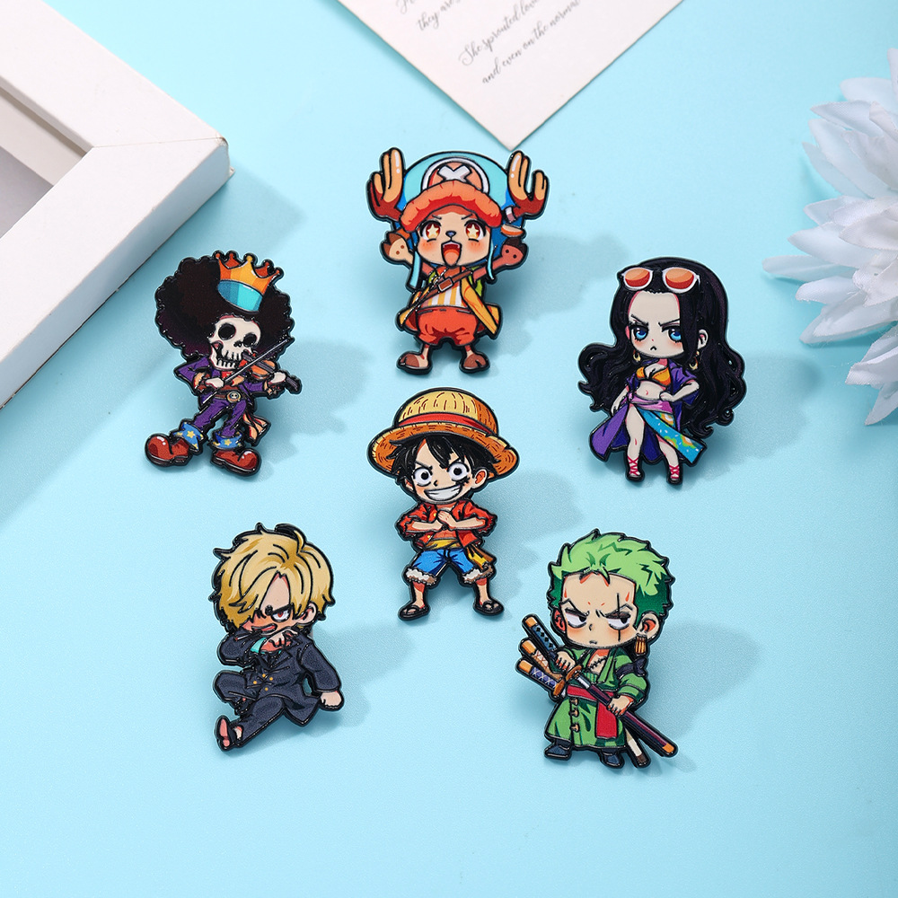 4/6Pcs ONE PIECE Enamel Pins P - огляд і ціна Cosplay Anime Zoro