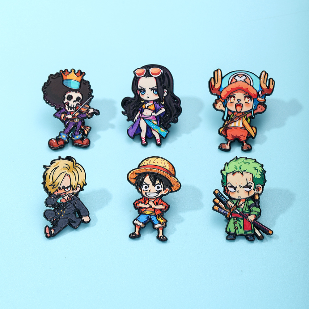 4/6Pcs ONE PIECE Enamel Pins P - огляд і ціна Cosplay Anime Zoro