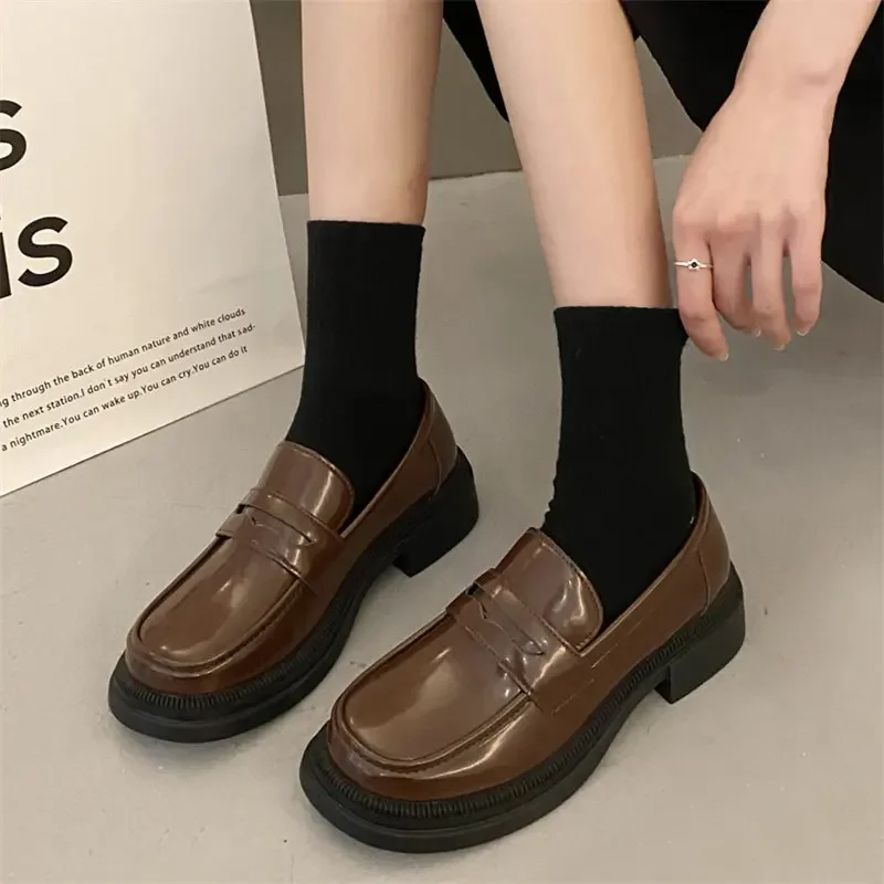 Brown Loafers Women Japanese S - огляд і ціна Cosplay Anime Basic